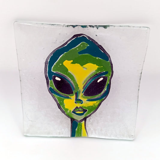 Plato de Vidrio (9x9 cm) - Extraterrestre